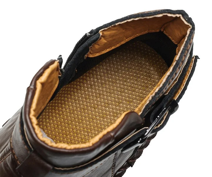 Cross-border foreign trade hot genuine leather high-top casual men's leather boots. Comfortable, stylish, and durable fo — photo 10