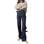 Jeans ajustados de talle alto Tencel elásticos en 4 direcciones con efecto "mopping" y corte retro slim, ¡siéntete cómoda y estilizada! — foto 4