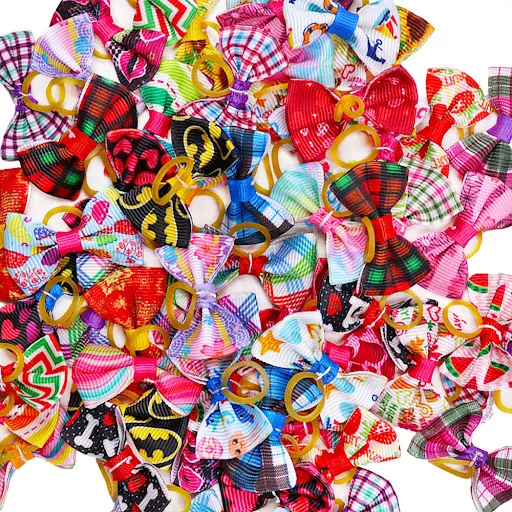 10pcs Colorful Small Dog Bows Puppy Hair Bows Decorate Small Dog Hair Rubber Bands Pet Headflower Supplier Dog Accessori — photo 6