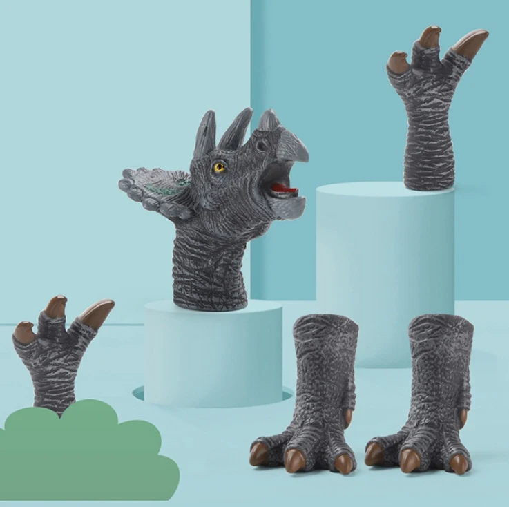 Fantoches de dedo de dinossauro para educação infantil Brinquedos que estimulam a criatividade e o aprendizado lúdico para crianças pequenas. — foto 8