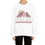 Pulôver de desenho animado estampado Faith Can Move Mountains — foto 2