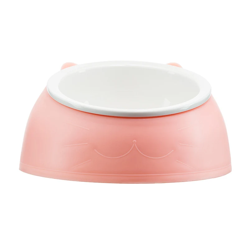Simple Ceramic Tilting Anti-overturning Cat Food Bowl. Provides stability, prevents spills, and encourages comfortable a — photo 12