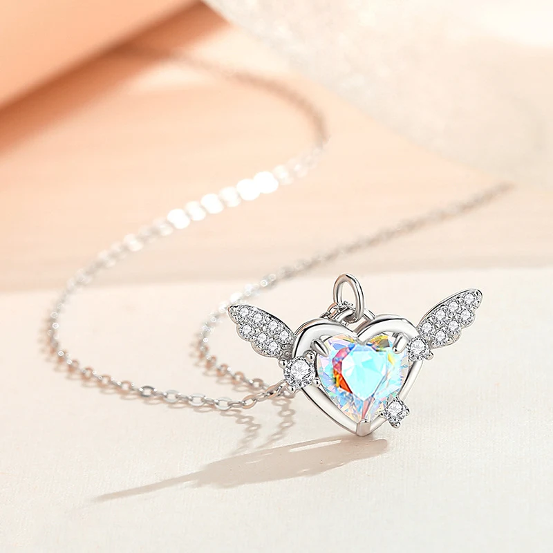 Ins Color Zircon Coração-forma Cadeado Design Único Elegante Joia Presente Perfeito para Ela Fechamento Seguro e Duradouro Acentua Qualquer Estilo — foto 9