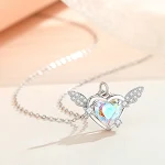 Ins Color Zircon Coração-forma Cadeado Design Único Elegante Joia Presente Perfeito para Ela Fechamento Seguro e Duradouro Acentua Qualquer Estilo — foto 9