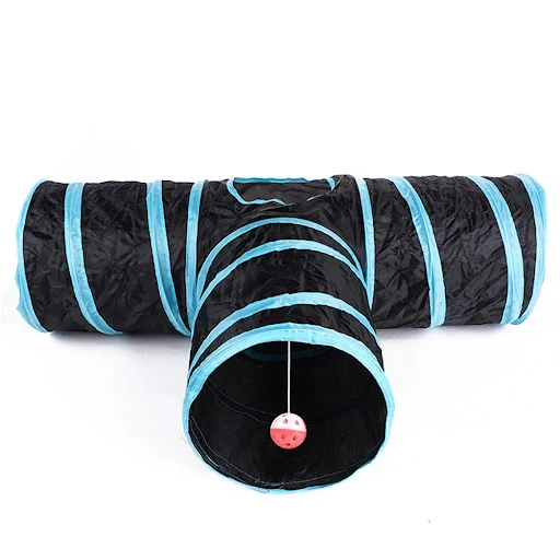 Cat Tunnel Foldable Cat Tunnel Pet Supplies Cat S T Y Pass Play Tunnel Cat Toy Breathable Drill Barrel for Indoor loud p — photo 2