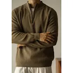 Machine Washable Wool Men's Warm Half Turtleneck Zipper Sweater, perfect for warmth and comfort during cold weather. — photo 4