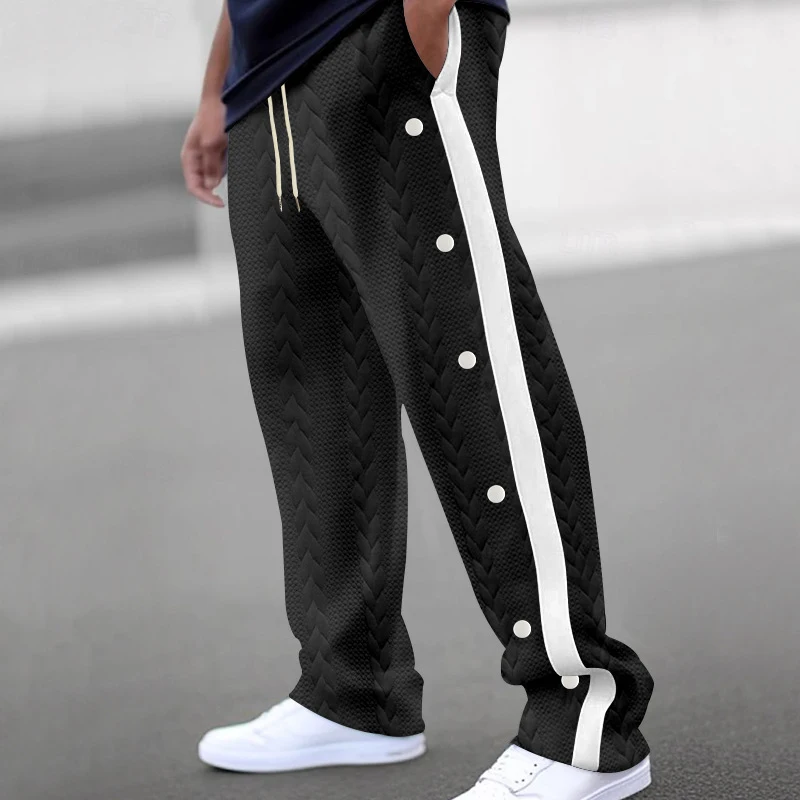 Heren Modieuze Jacquard Knopen Casual Broek, perfect voor een stijlvolle en comfortabele look. Ideaal voor dagelijks gebruik of een casual uitje. — foto 9