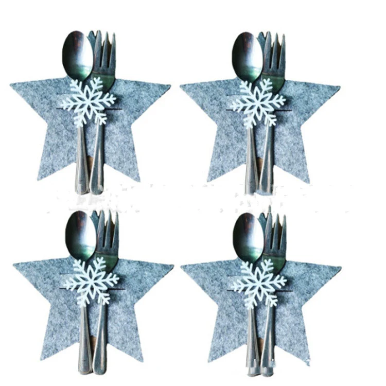 Title 3, Gray Five-pointed Star Christmas Tableware Cove...