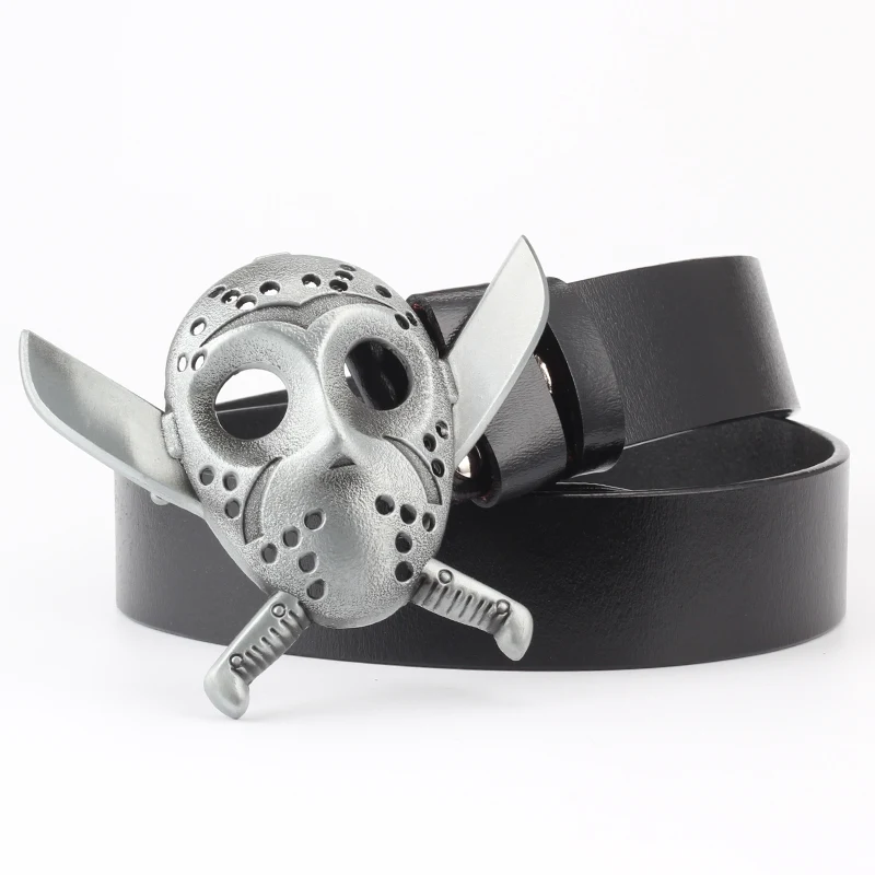 Title 5, Leisure Skull Decoration Belt Pure Leather Styl...