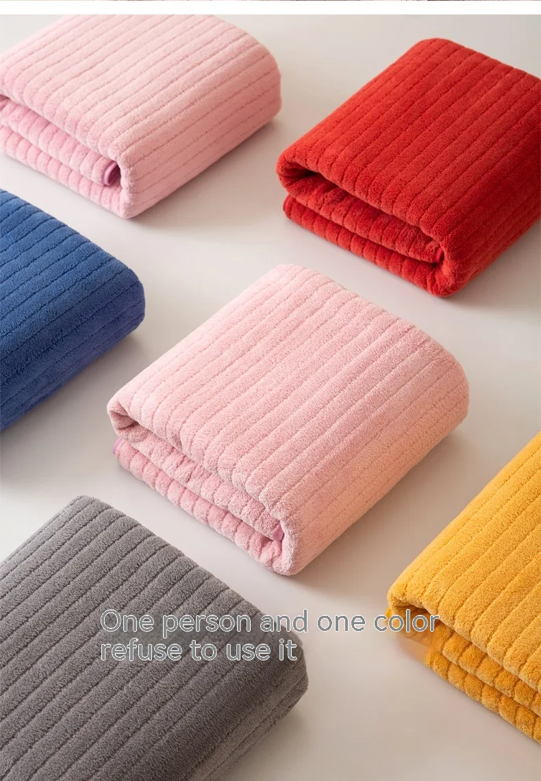 Plus Size Thickened Absorbent Soft Quick-drying Coral Fleece Bath Towel. Experience ultimate comfort and rapid drying af — photo 10
