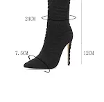 Green, Rose, and Red High Tube Boots. Elevate your style with these striking heels. Perfect for making a statement and t — photo 2