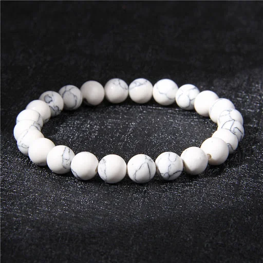 Title 13, Pulseira Masculina de Contas de Pedra Natural E...