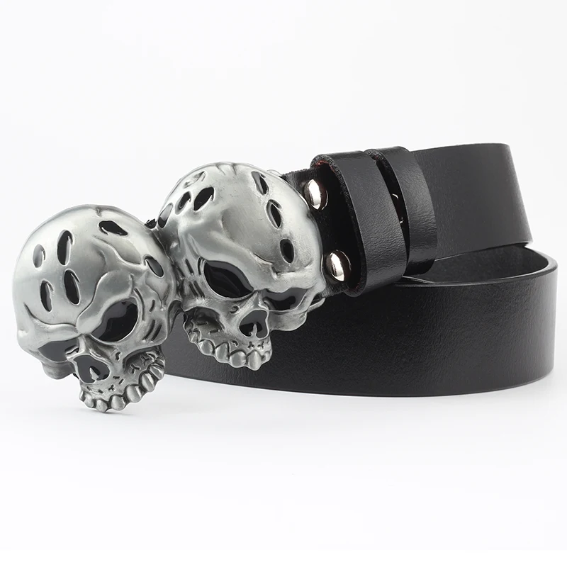 Title 9, Leisure Skull Decoration Belt Pure Leather Styl...