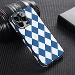 Blue white diamond pattern