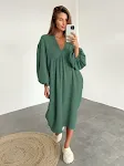 Pure Cotton Linen Loose Fitting Home Nightgown, offering ultimate comfort and breathability for relaxed evenings and a p — photo 9