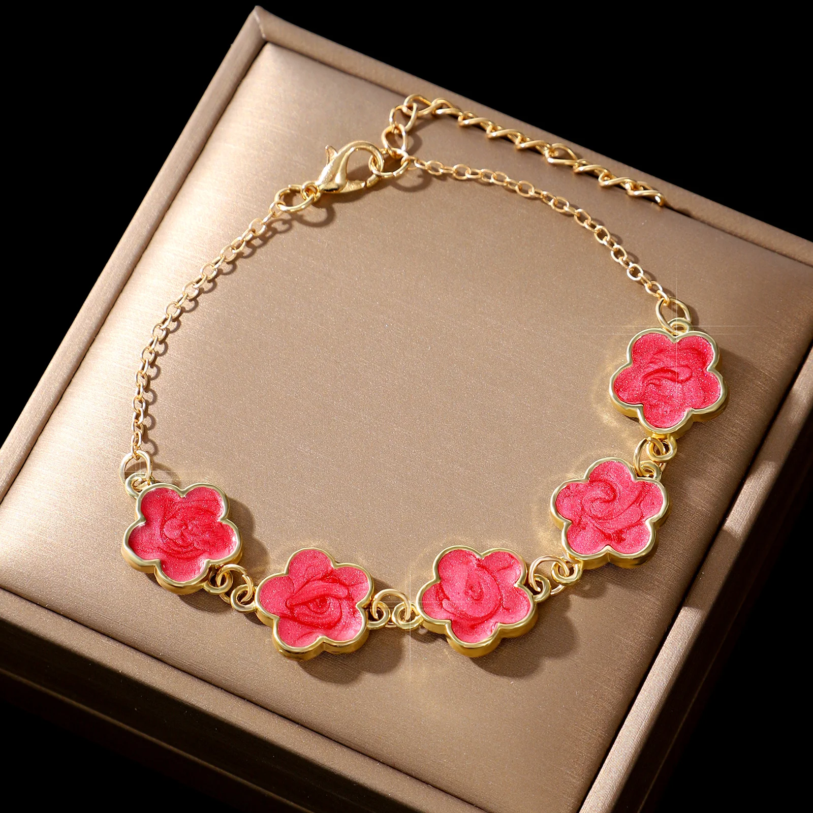 Title 4, Pulseira Flor de Grama Cinco Folhas para Mulher...