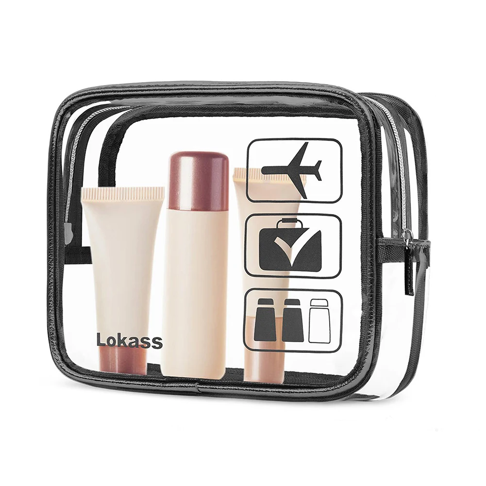 PVC Cosmetic Bag Fashion Portable de tres piezas simples impermeables transparentes — foto 2