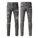 Men's Retro Gray Paisley Stretch Slim Fit Skinny Jeans offer a stylish, comfortable, and modern look, perfect for everyd — photo 11