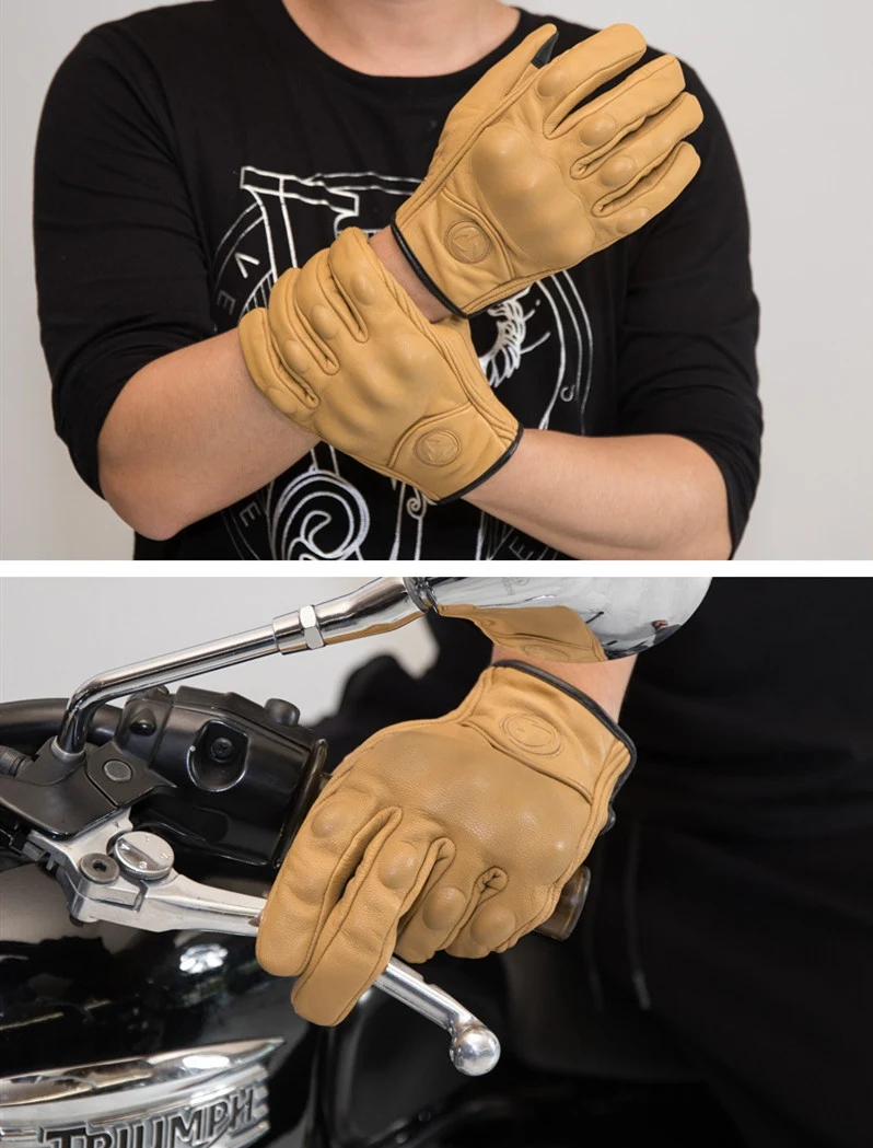 Title 2, Mens Motorcycle Riding Gloves Retro Touch Scre...