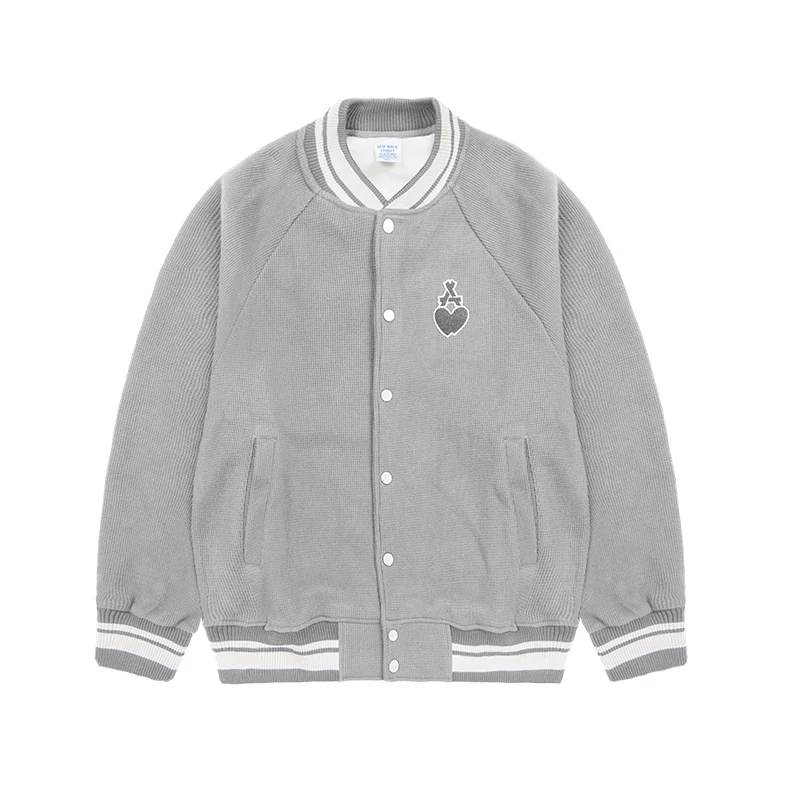 Vintage Love Toothbrush Embroidery Waffle Bomber Jacket, Loose, Super Soft, Raglan Bottom, for ultimate comfort and styl — photo 7
