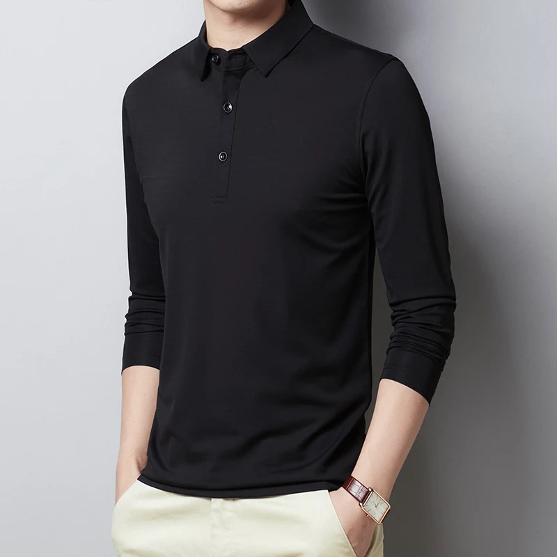 Title 4, Camisa manga longa slim fit de algodão e seda g...