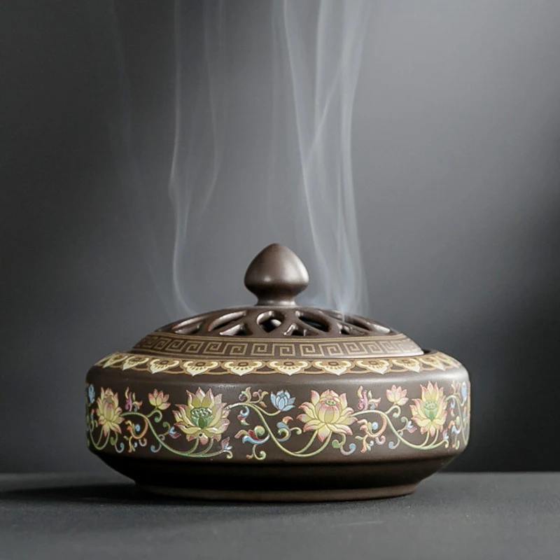 Ceramic Cloisonne Incense Burner, Backward Incense Channel, Enamel Design, creating a relaxing atmosphere with long-last — photo 11