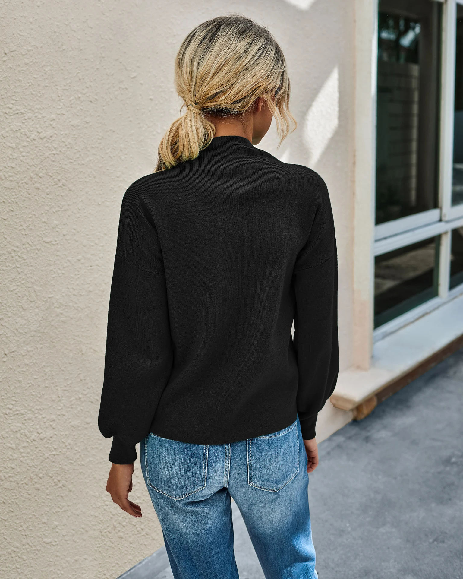 Title 35, Modischer einfarbiger Strickpullover für Damen