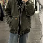 Heren Fashion Gewassen Distressed Hoodie Ritsjack. Een comfortabele jas met een trendy uitstraling, perfect voor dagelijks gebruik. — foto 15