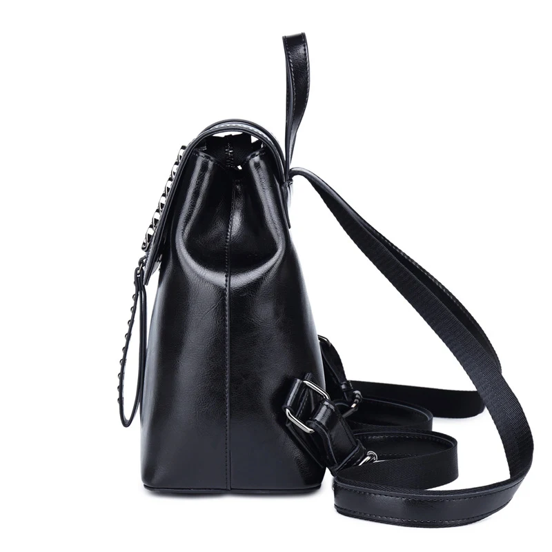 Women's Leather Backpack with Car Stitching Fashion, a casual travel backpack, stylish, durable, and perfect for everyda — photo 6