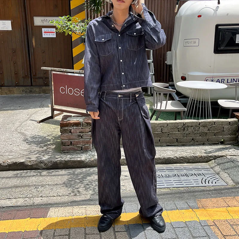Title 5, Mens Fashion Personality Denim Loose Coat, pro...