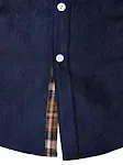 Camisa masculina de veludo cotelê xadrez vermelho de manga longa, casual e confortável, ideal para diversas ocasiões. — foto 21