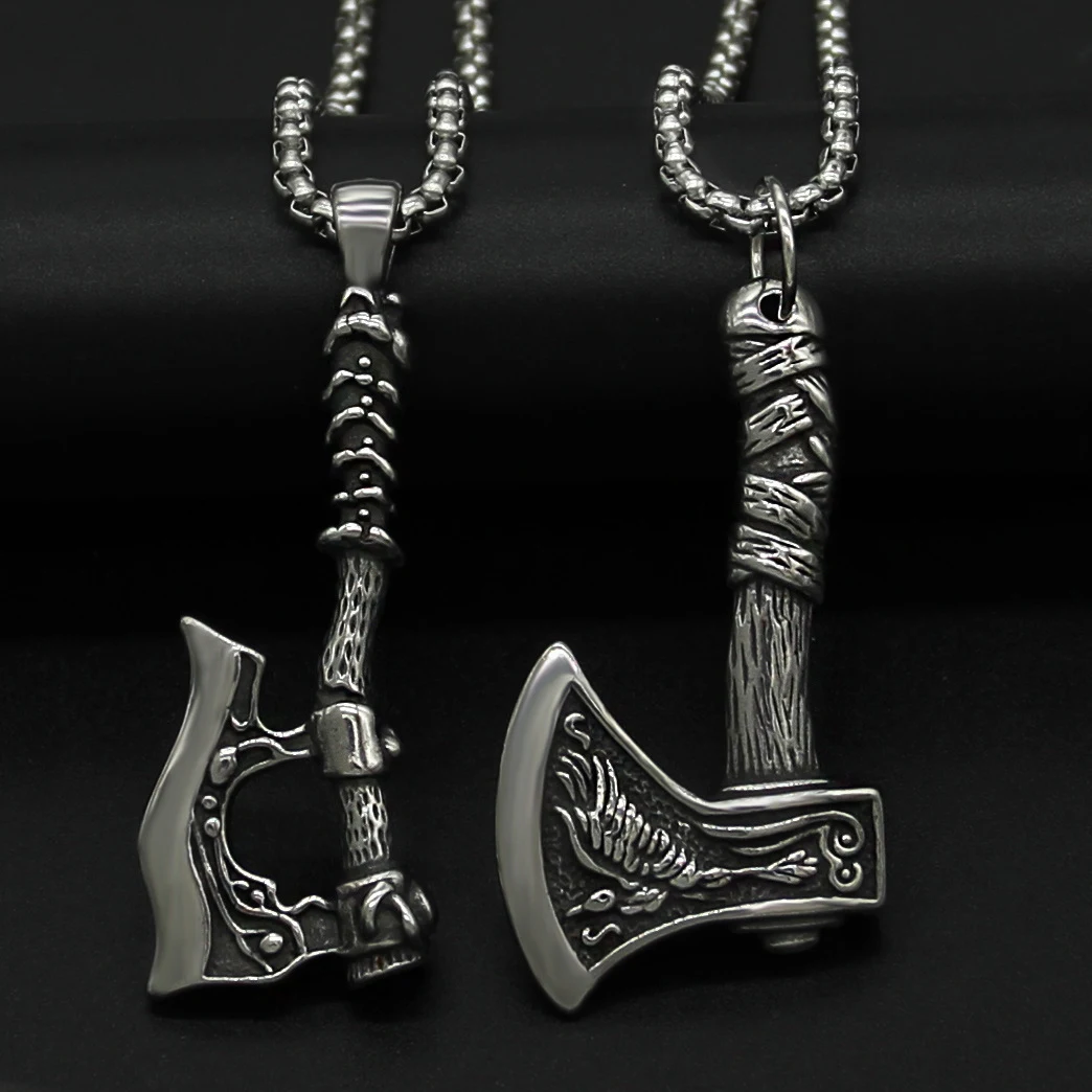 Colar Machado Dupla Face Aço Titânio Corrente Lenda Odin — Força e Estilo Viking para Homens — foto 7