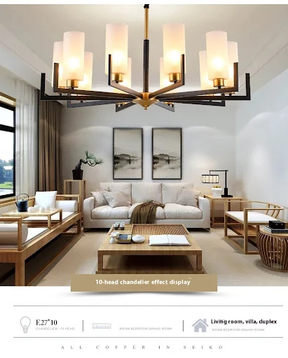 Title 6, New Chinese-style Chandelier for Modern Minimal...