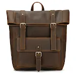 Mochila Retro de Couro Genuíno Masculina Grande Capacidade Estudante Couro Bovino Viagem Conforto e Estilo Clássico Perfeita para o Dia a Dia — foto 9