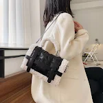 Fashionable Small Square Bag with Lamb Velvet Handle, crafted from PU material, offering a simple yet stylish design, pe — photo 6