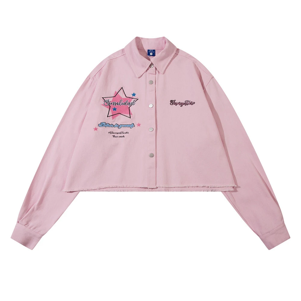 Niche Personality Five-pointed Star Embroidered Long-sleeved Shirt. Stand out with this unique design, offering comfort, — photo 8