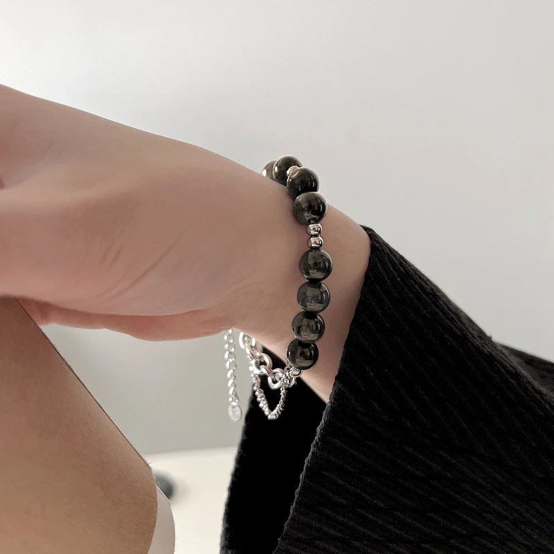 Pulseira de contas marrom preto azul de alta qualidade para mulheres Design especial Joia feminina Acessório elegante e charmoso. — foto 8