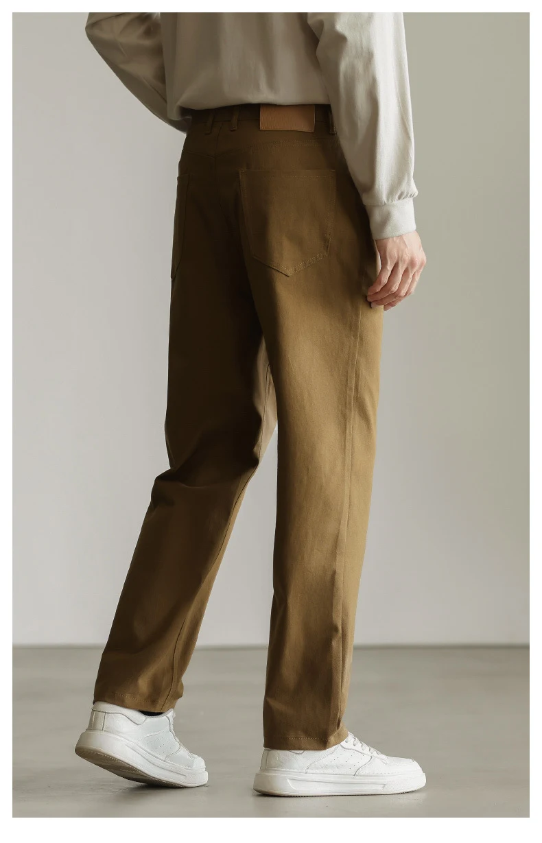 Title 8, Stretch denim effen kleur straight cropped trou...