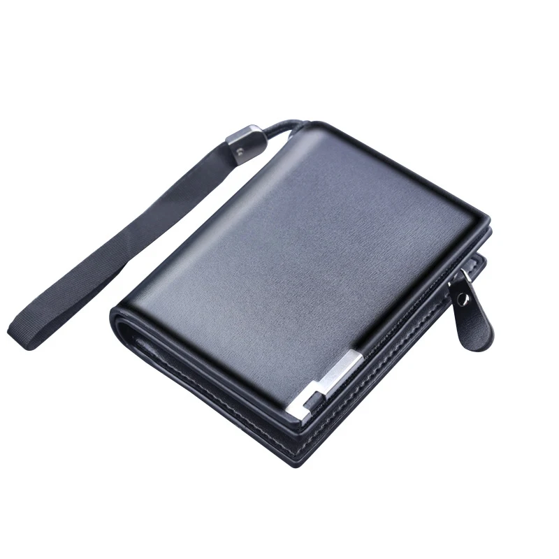 Title 2, Mens Zipper Wallet Large Capacity Three Fold S...