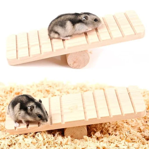 Title 3, Wooden hamster seesaw for playtime and exercise...