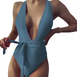 Fashion Pure Color Bikini Swimsuit for Women. Enjoy the sun and water in style with this comfortable and flattering swim — photo 3