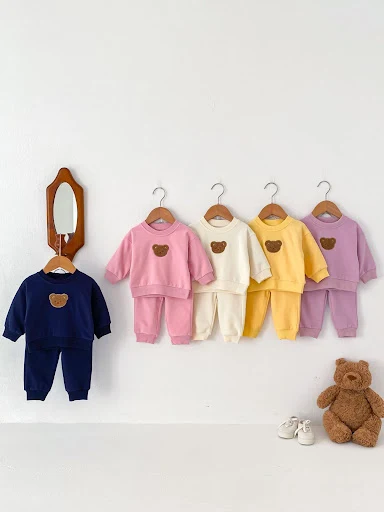 Title 7, Long Sleeve Bear Pullover Sweater Suit for babi...