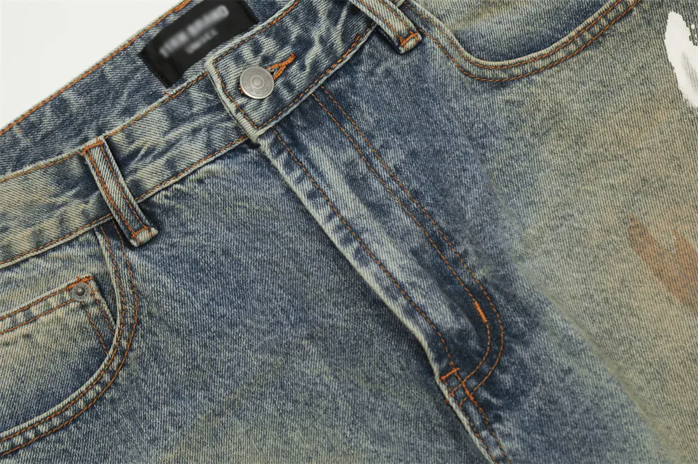 Yellow Mud Dyed Ripped Jeans For Men — photo 18