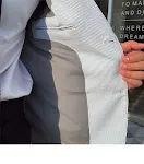 Terno fino de seersucker listrado azul para homens Conforto e estilo para o verão, ideal para dias quentes, leve e respirável. — foto 3