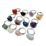 Anel feminino ajustável de ágata bruta enrolada feito à mão. Joia de personalidade única, pedra natural, design especial. — foto 21