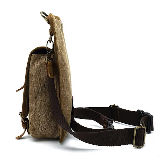 Title 3, Bolsa Mensageiro Masculina Casual de Lona, esti...