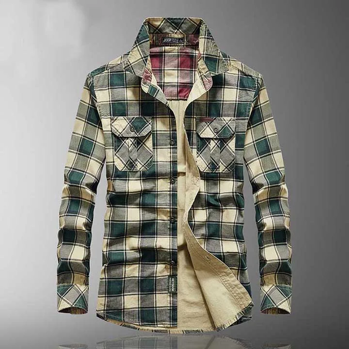 Camicia a quadri a maniche lunghe da uomo — foto 1