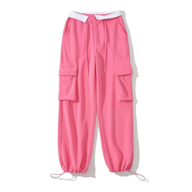 Hot Girl Loose Waist Gerade Casual Hose für Damen. Bequeme, lockere Passform mit geradem Bein für einen lässigen Style. — foto 5