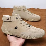 Botas masculinas de tornozelo outono inverno camurça velcro sapatos tênis com cadarço fashion. Conforto e estilo para o seu dia a dia. — foto 9