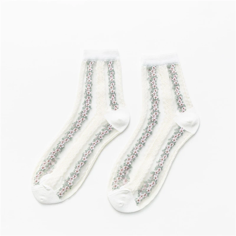 Title 4, Fashion small floral glass silk socks